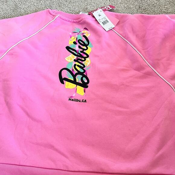 NWT Barbie Logo Women's Barbie Lemons Logo Graphic Sweatshirt Pink Size XL - Picture 12 of 15